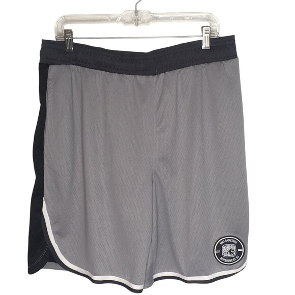 AND1 Basketball Shorts Mens Large Gray Black 10 Inseam Mesh Athletic Drawstring - Picture 1 of 15